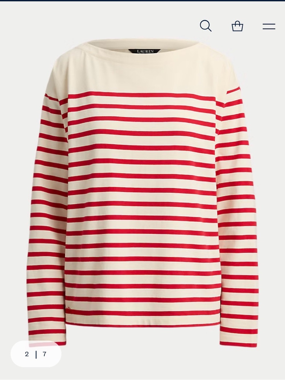 Striped Jersey Boatneck Top